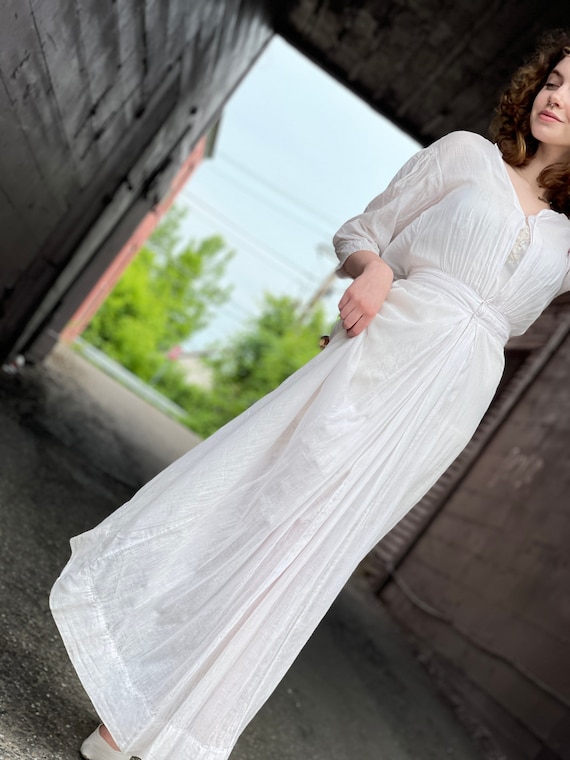 Antique White Cotton Lawn Dress-Teadress-Edwardia… - image 6