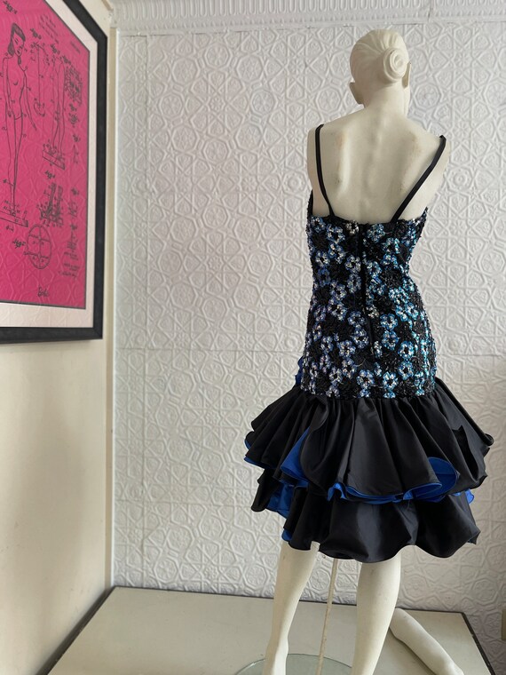 Glam 1980s Sequin formal dance party prom dress-b… - image 6