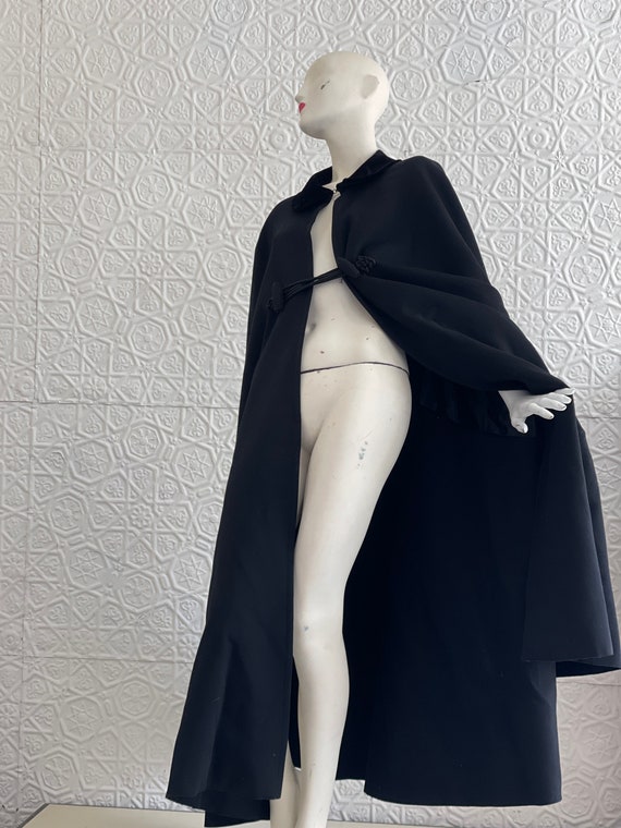 Dramatic Gothic Black Wool Cape-Vestment-Cape Cop… - image 6