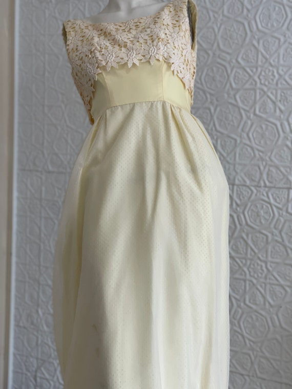 1960s Yellow Floral Prom Dress-Spring Formal-Yell… - image 9