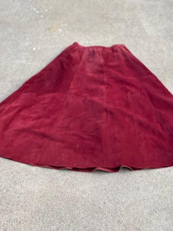 Vintage 1970s Abercrombie Fitch Merlot red suede … - image 7