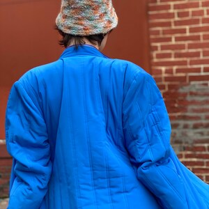 Missoni Designer Vintage Woven Bucket Hat-Spring-Pastels-Blue-Peach-Wool/Mohair Blend-1990s-Head Piece-Cap image 3