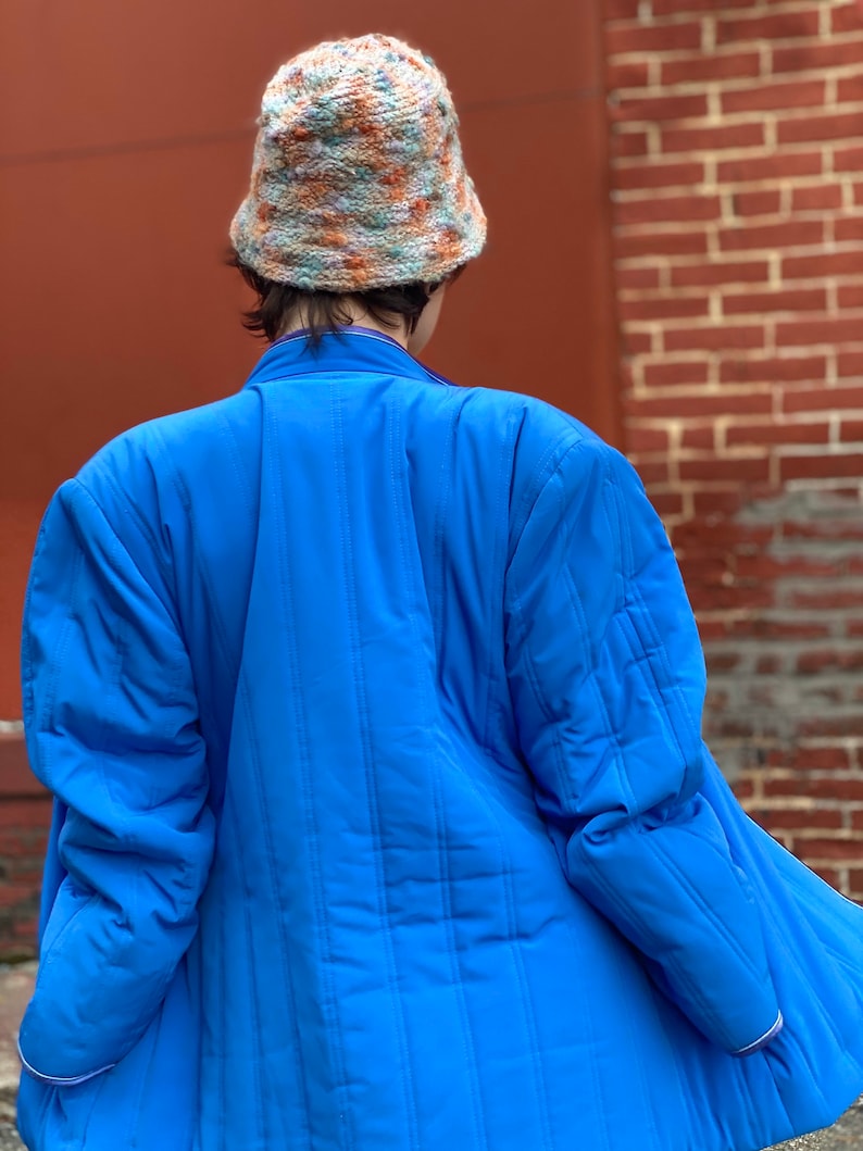 Missoni Designer Vintage Woven Bucket Hat-Spring-Pastels-Blue-Peach-Wool/Mohair Blend-1990s-Head Piece-Cap image 3