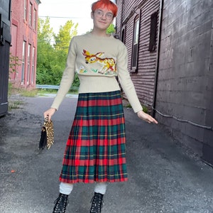 Pleated plaid mini skirt 1960s 2025