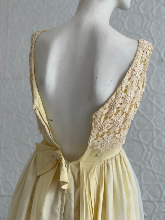 1960s Yellow Floral Prom Dress-Spring Formal-Yell… - image 4