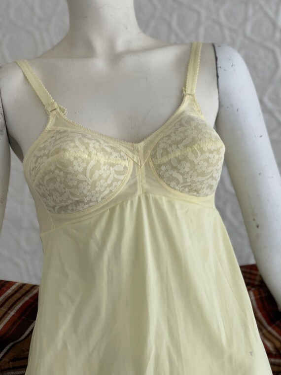 Midcentury Yellow Babydoll Slip-Bullet Bra-minidr… - image 9