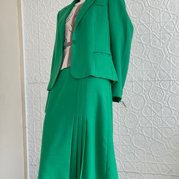 Vintage Green Skirt Suit Etsy