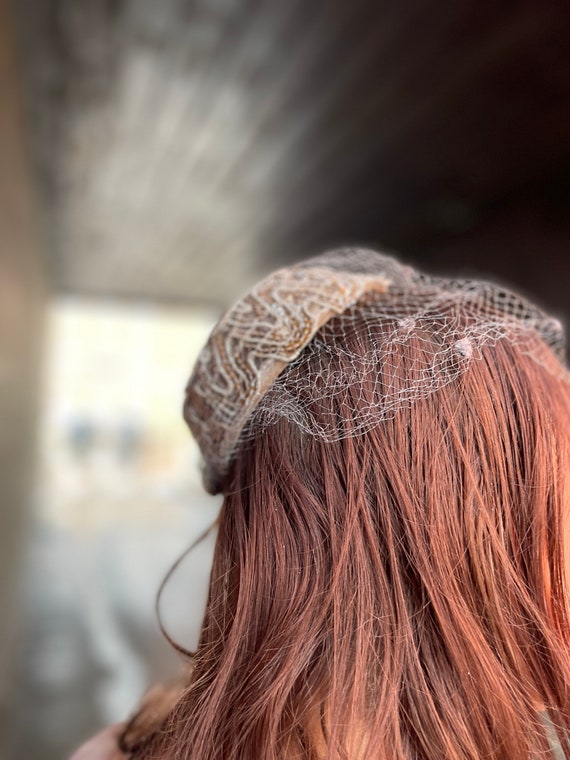 1950s metallic and sequin half hat-evening wear-M… - image 5