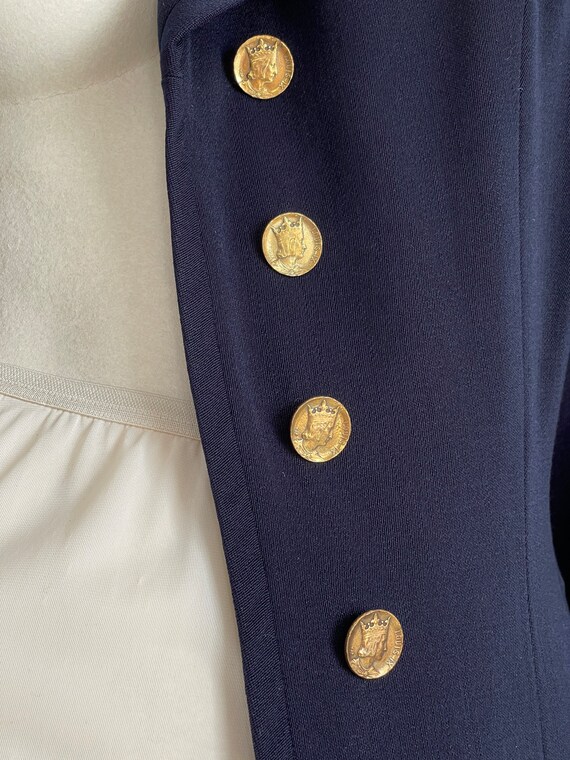 Navy Blue Wool 1940s Blazer-womens jacket-vintage… - image 8
