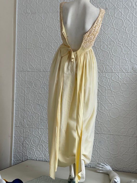 1960s Yellow Floral Prom Dress-Spring Formal-Yell… - image 5