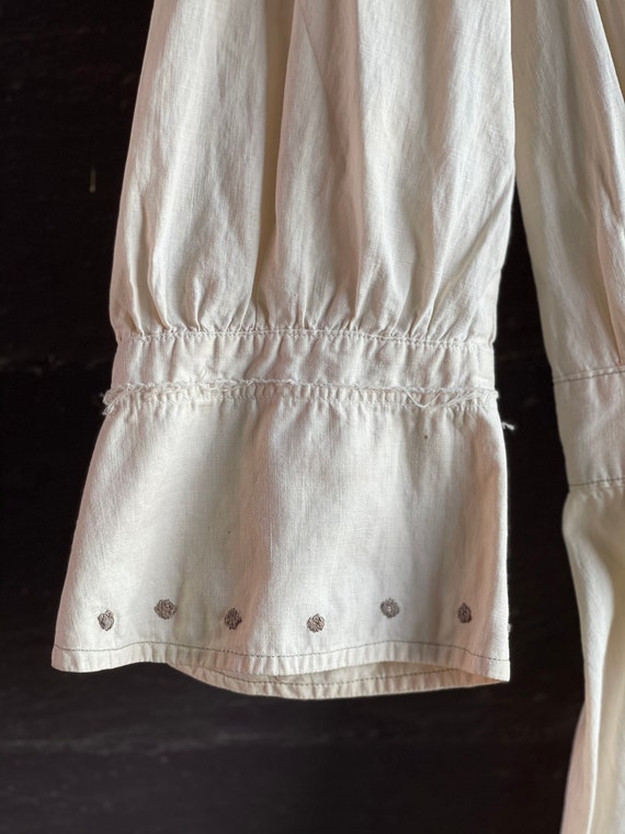 Antique White Day Dress with Embroidered Collar a… - image 6