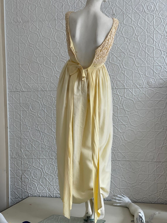 1960s Yellow Floral Prom Dress-Spring Formal-Yell… - image 10