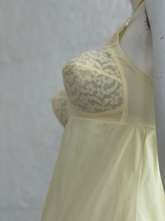 Midcentury Yellow Babydoll Slip-Bullet Bra-minidr… - image 3