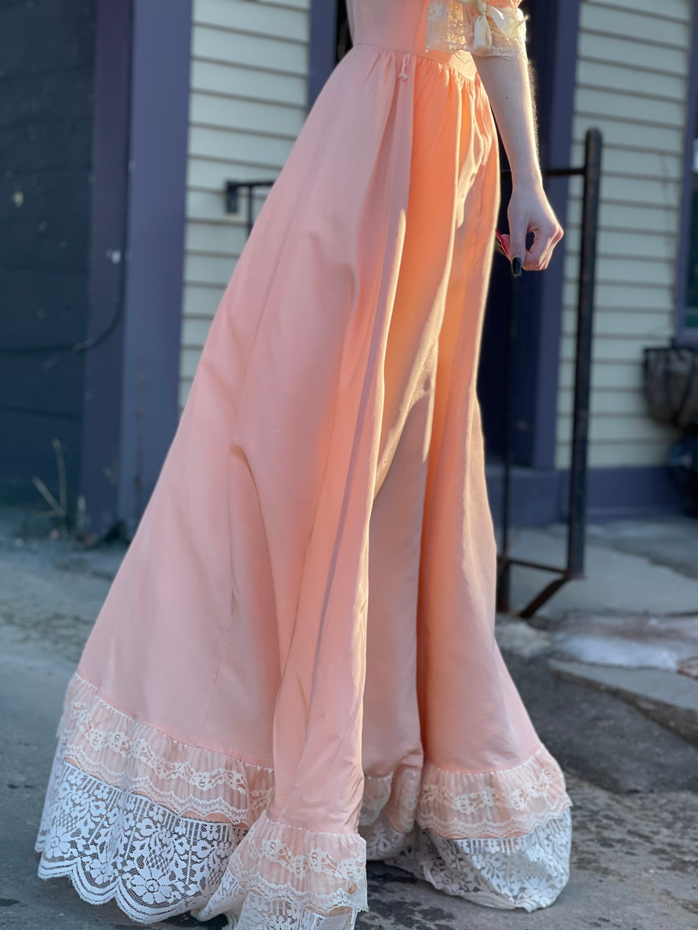 Peach maxi dress casual sale