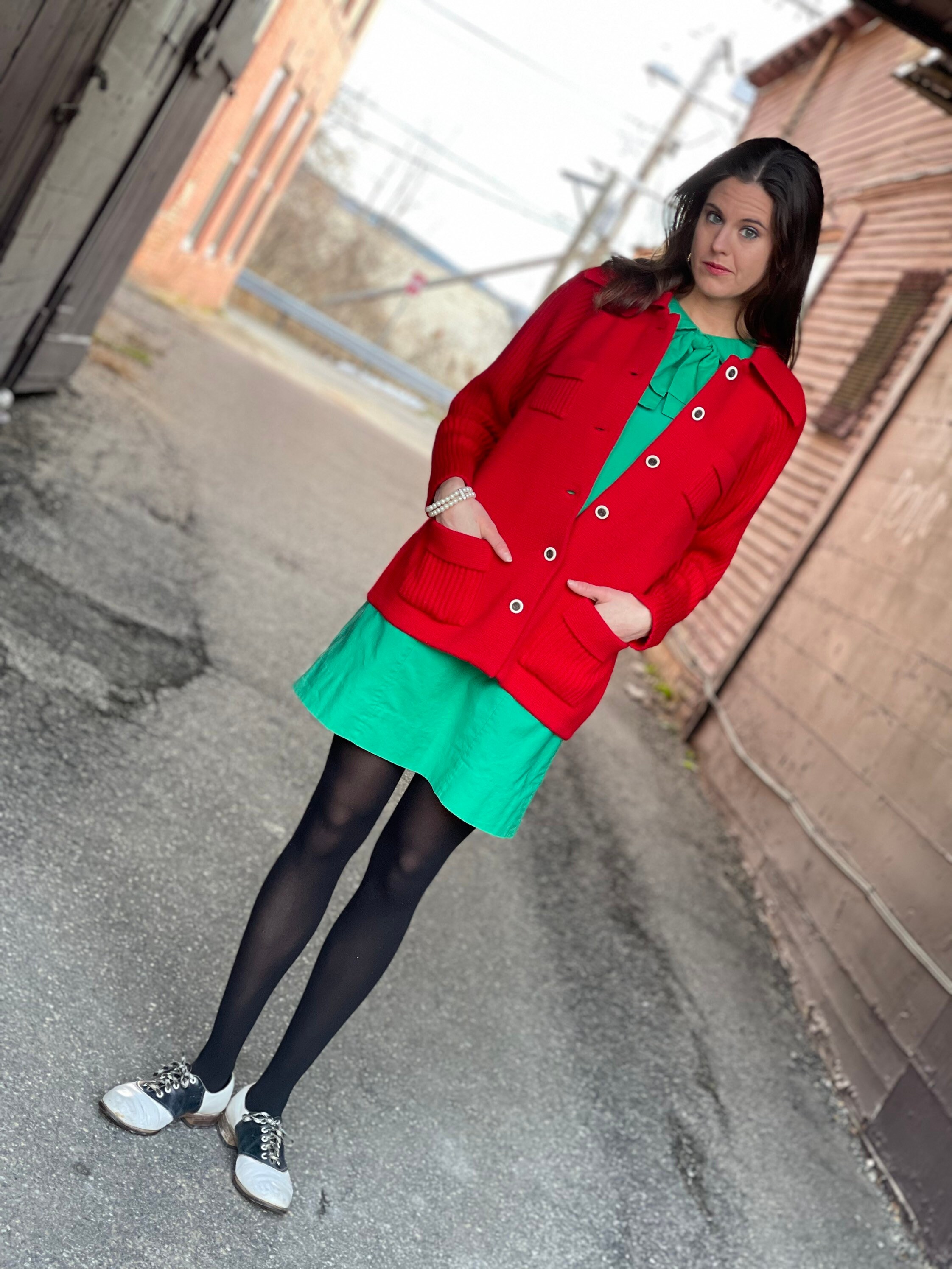 Vintage 1980s Cardigan Midcentury Mod 