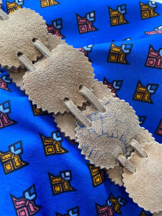 Beautiful Unique Handmade Leather Calf Hair Belt1970… Gem