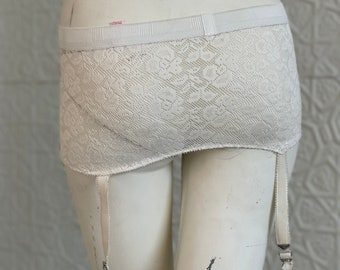 Midcentury Shaping Girdle-Garter Belt-White Lace-Spandex-New Old  Stock-Small Waist Cincher-Lingerie-corset-shapewear-50s-60s vintage