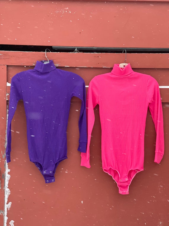 Purple Vintage Turtleneck Bodysuit 