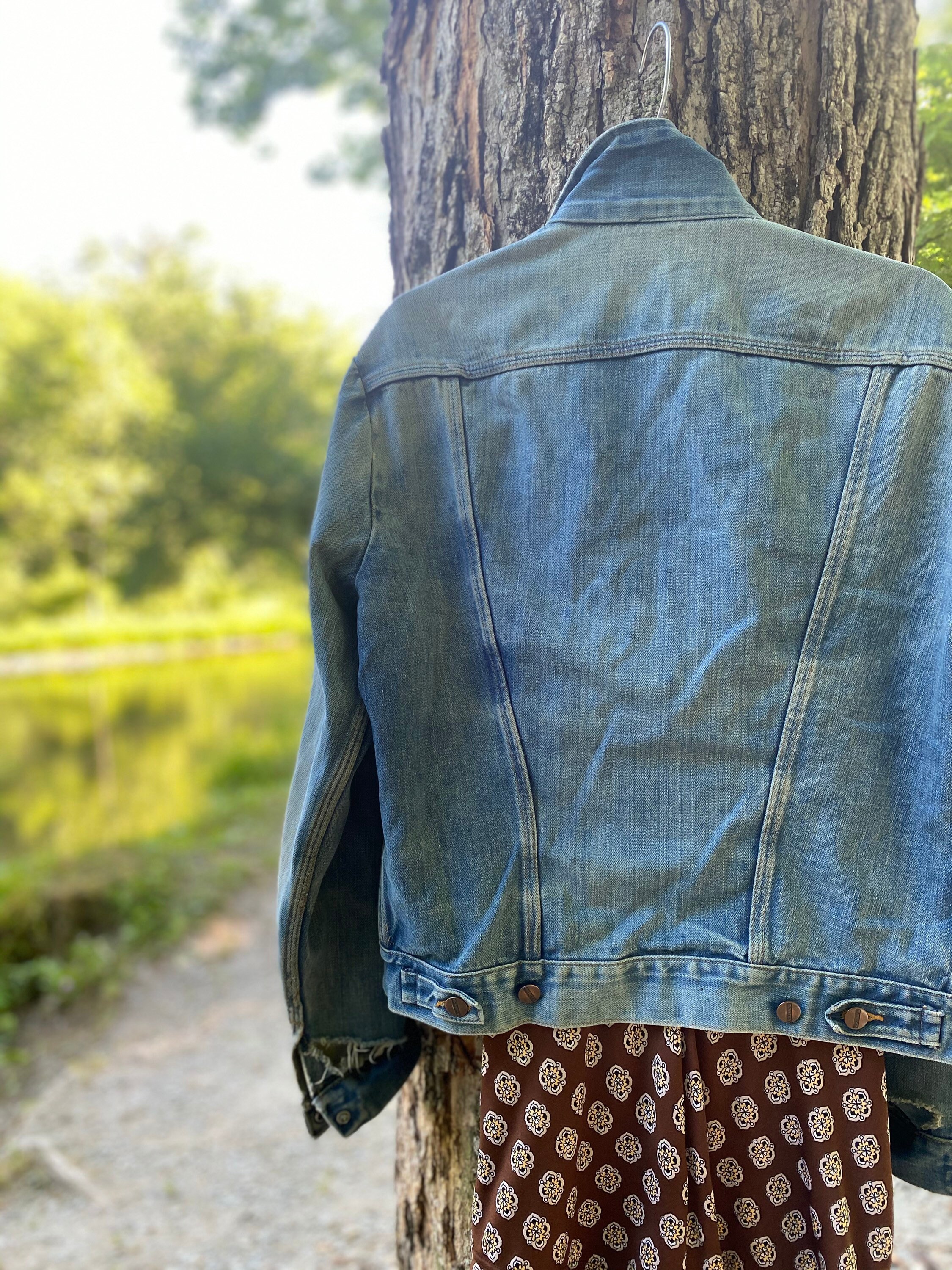 Maverick Worn to Butter Denim Jacket-distressed-1960s Maverick Worn to Butter Denim Jacket-distressed-1960s