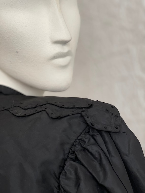 Antique Black Silk Bodice-Mourning Dress-Victoria… - image 3