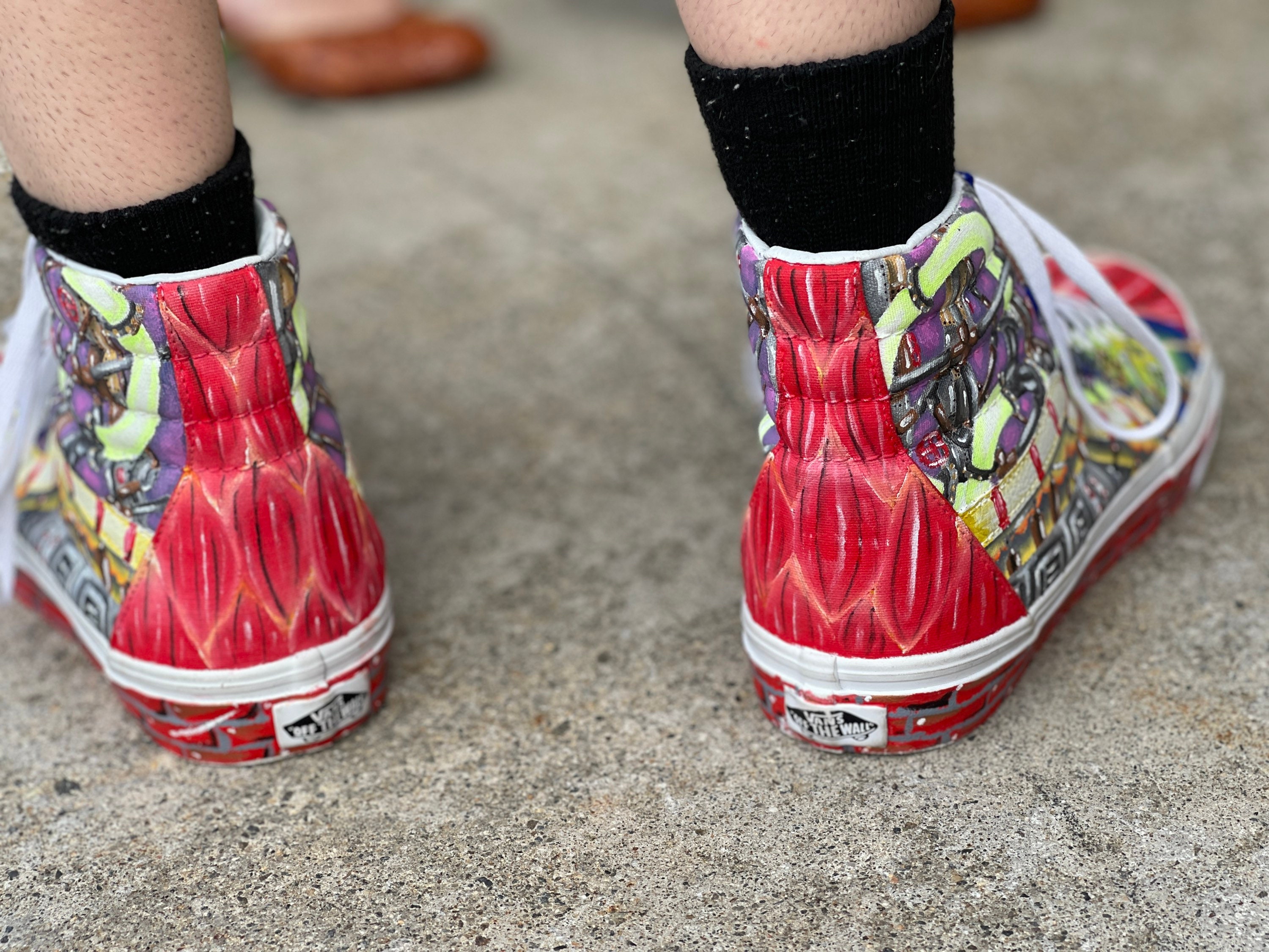 Insane Hand Painted Vans off the Wall High Top Sneakers art to