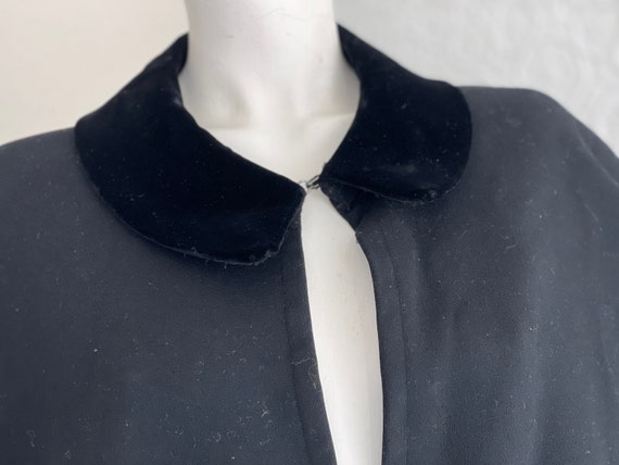 Dramatic Gothic Black Wool Cape-Vestment-Cape Cop… - image 2