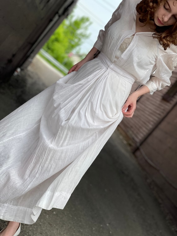 Antique White Cotton Lawn Dress-Teadress-Edwardia… - image 10