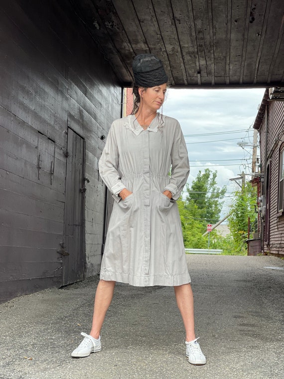 Antique Nurse Uniform-Grey Collared Cottage Core … - image 1