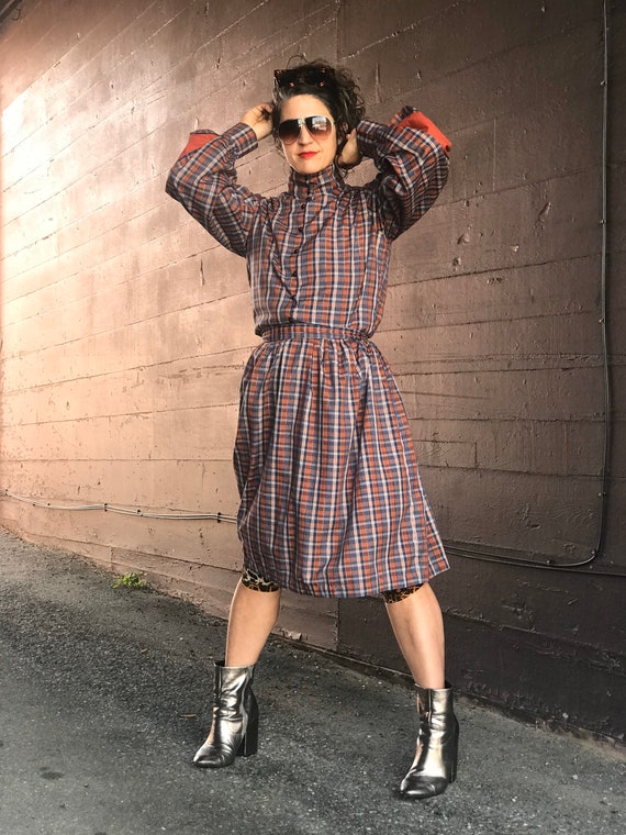 Puff Sleeved Plaid Laura Ashley Pattern OOAK Two E