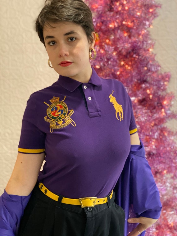 1990s-y2k Big Pony Polo Ralph Lauren Royal Purple Gold Jockey - Etsy  Singapore