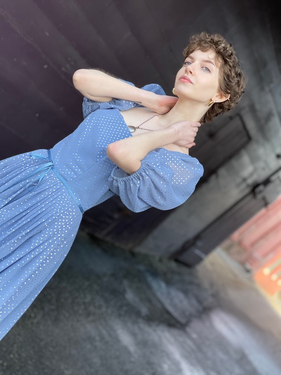 Cinderella Princess Dress-Vintage 1980s Periwinkl… - image 1