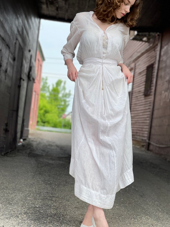 Antique White Cotton Lawn Dress-Teadress-Edwardia… - image 8