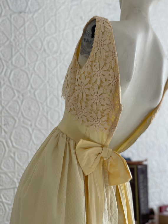 1960s Yellow Floral Prom Dress-Spring Formal-Yell… - image 6