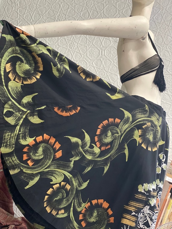 1950s Beaded & Hand Painted Mexican Circle Skirt main image 1