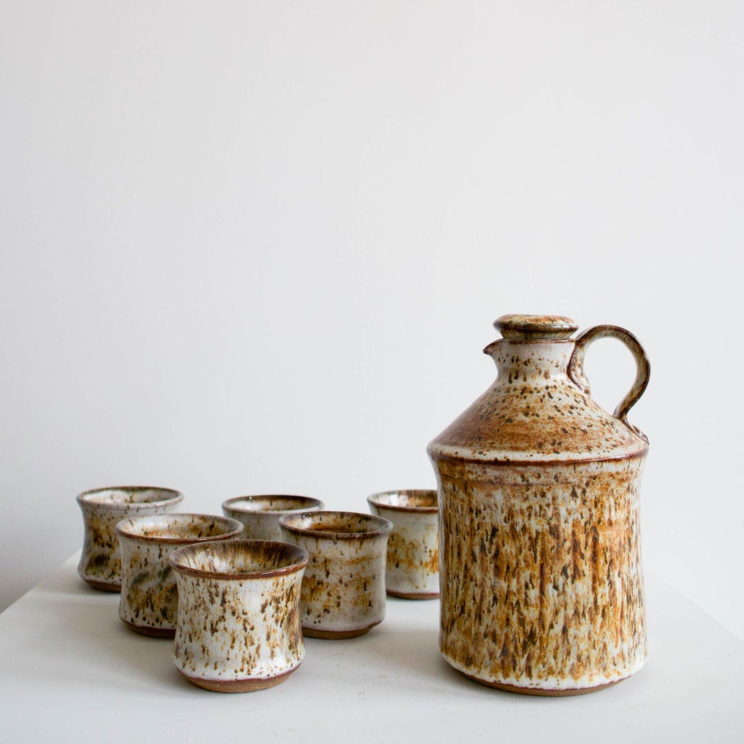 Vintage Stoneware Tea Set - Etsy