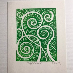 Fiddleheads - original blockprint