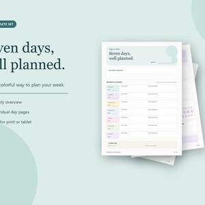 Weekly Planner | Daily Planner | Printable | Digital PDF | To Do List, Daily Checklist, Task List, Work Day Schedule, Home, School