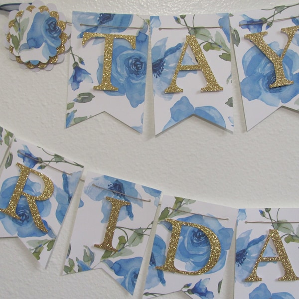 Bridal Banner, Bridal Shower Banner Wedding Banner, Blue and Silver, Blue and Gold, Dusty Blue Bridal Banner, Bridal Shower Decorations