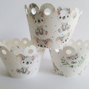 Cupcake wrappers, Koala Bear cupcake wrappers, Koala decorations,