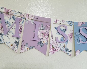 Bridal Banner, Bridal Shower Banner Wedding Banner, Bridal Shower Decorations, Lavender, Blue