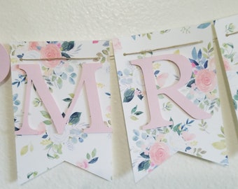 Bridal Banner, Bridal Shower Banner Wedding Banner, Bridal Shower Decorations, Floral Bridal Banner, Garden Party