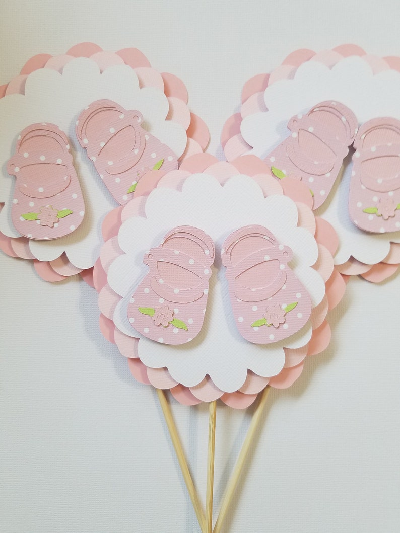 Pink Baby Shower Decorations Centerpiece Sticks Set of 3 Etsy
