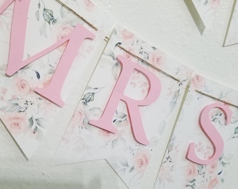Floral Bridal Shower Banner: Pink Flower Garden Party Decor