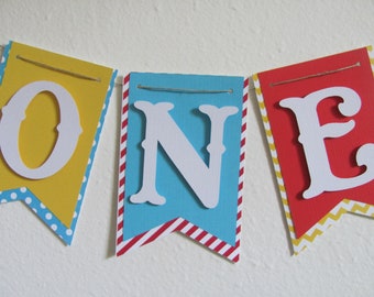 Circus Carnival High Chair Banner: First Birthday Decor