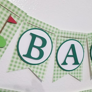 Golf Themed Banner, Green Gingham Golf Baby Shower banner, Golf Party Decorations, Golf Baby Shower, Golf Themed Baby Shower