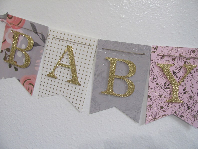 Pink Gray And Gold Baby Shower Banner Baby Shower Etsy Pink Gray And Gold Baby Shower Banner Baby Shower Etsy