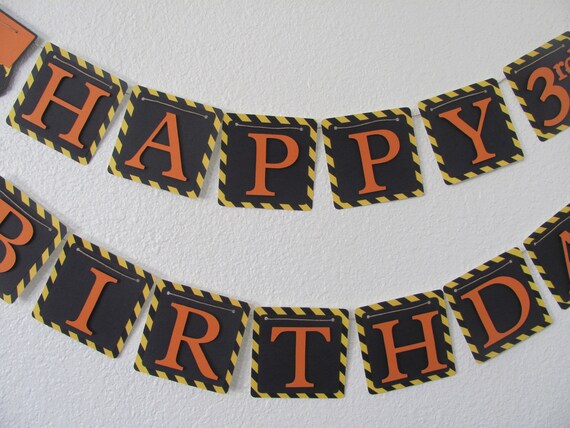 Construction Birthday Banner Construction Birthday Etsy