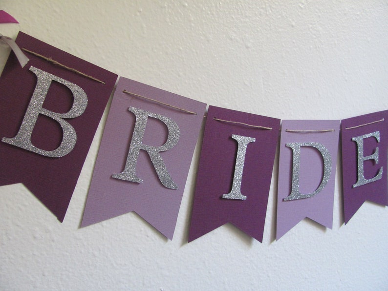 Bridal Banner Bridal Shower Banner Wedding Banner Purple and Etsy