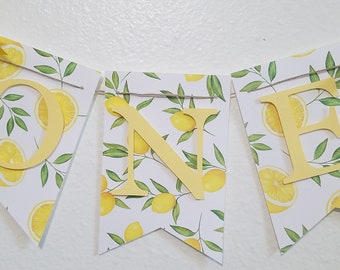 High Chair Banner, ONE Banner, Lemon Birthday, Lemon ONE banner, Lemon Decorations, Lemon high chair banner, Lemon Party Decorations