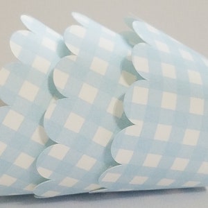 Cupcake wrappers, Blue and White Gingham cupcake wrappers, blue gingham decorations, blue gingham party
